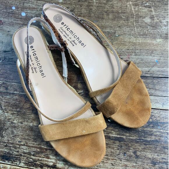 Eric Michael Betsy‎ Low Wedge Sandal Women Size 40 - Picture 1 of 3